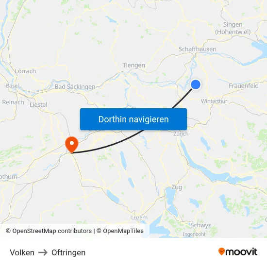 Volken to Oftringen map