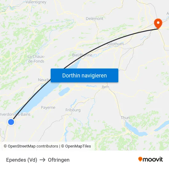 Ependes (Vd) to Oftringen map