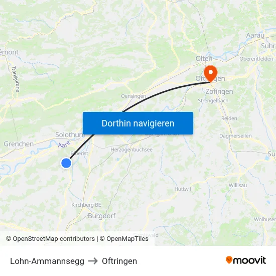 Lohn-Ammannsegg to Oftringen map