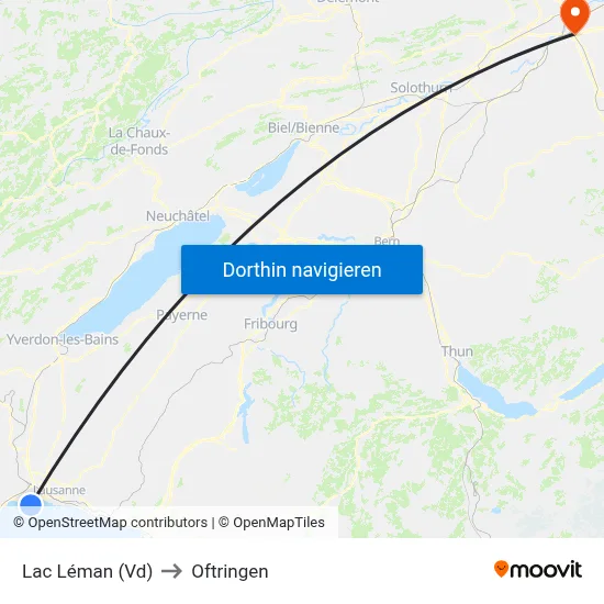 Lac Léman (Vd) to Oftringen map