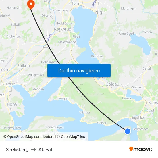 Seelisberg to Abtwil map