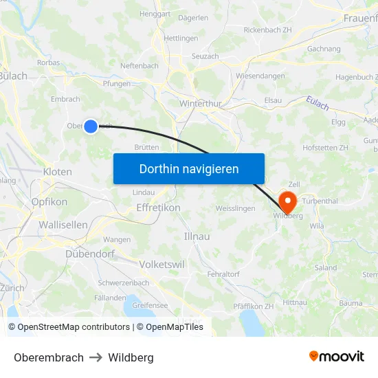 Oberembrach to Wildberg map