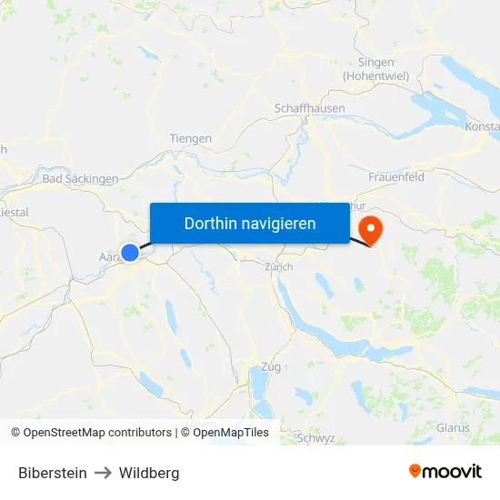 Biberstein to Wildberg map