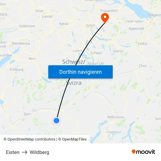 Eisten to Wildberg map