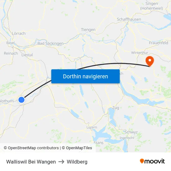 Walliswil Bei Wangen to Wildberg map