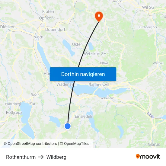 Rothenthurm to Wildberg map