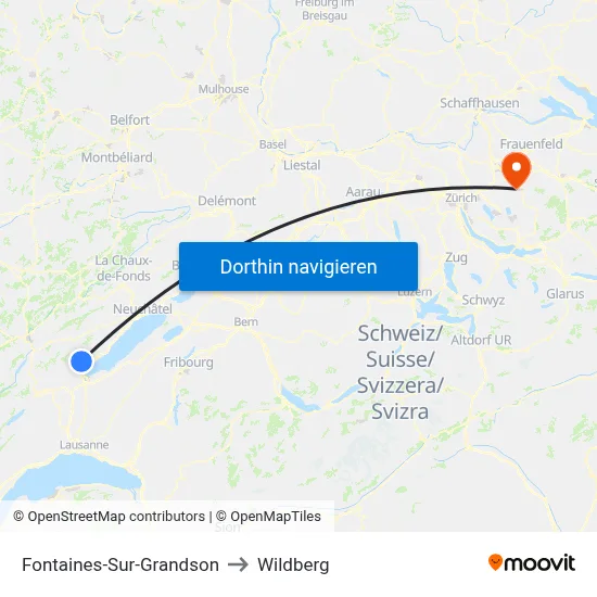 Fontaines-Sur-Grandson to Wildberg map