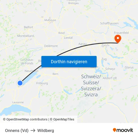 Onnens (Vd) to Wildberg map