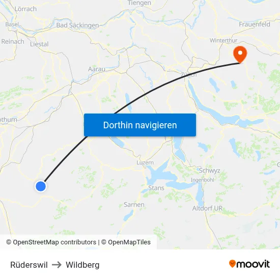 Rüderswil to Wildberg map