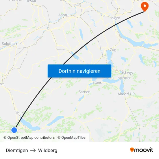 Diemtigen to Wildberg map