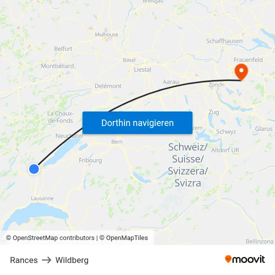 Rances to Wildberg map