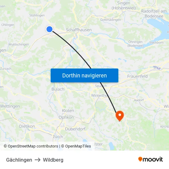 Gächlingen to Wildberg map