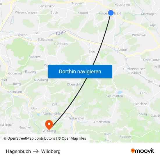 Hagenbuch to Wildberg map