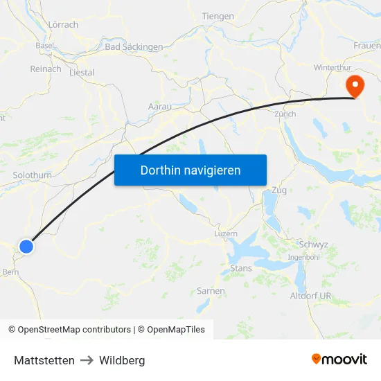 Mattstetten to Wildberg map