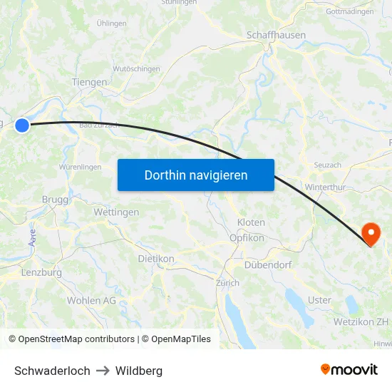 Schwaderloch to Wildberg map