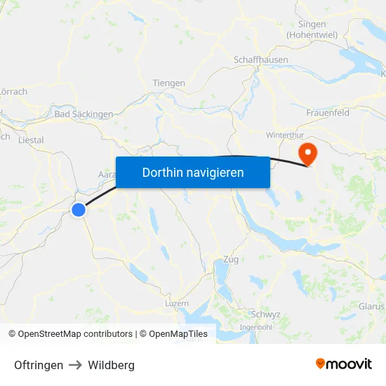 Oftringen to Wildberg map