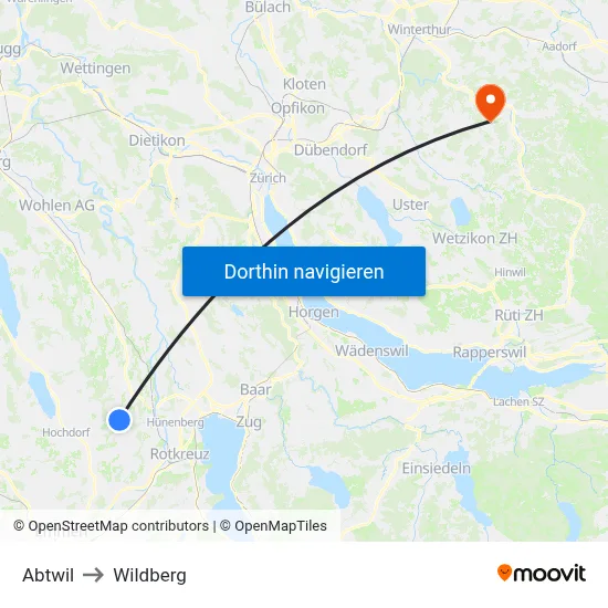 Abtwil to Wildberg map