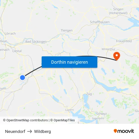 Neuendorf to Wildberg map