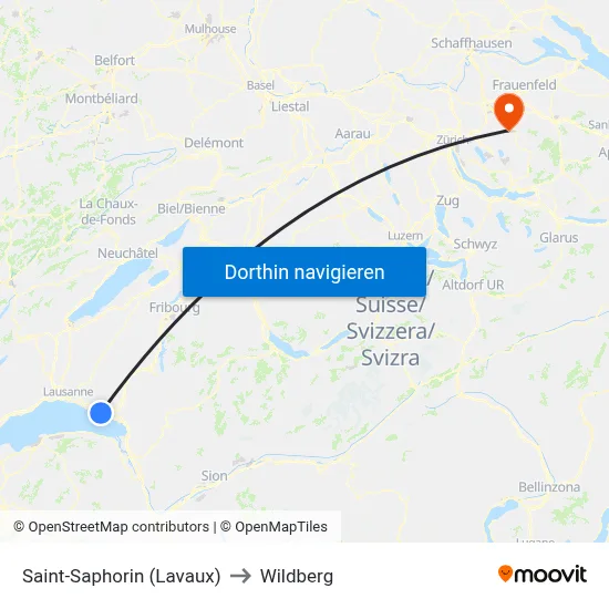 Saint-Saphorin (Lavaux) to Wildberg map
