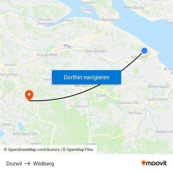 Dozwil to Wildberg map