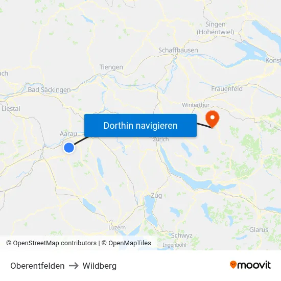 Oberentfelden to Wildberg map