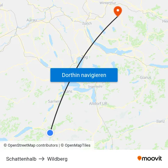 Schattenhalb to Wildberg map