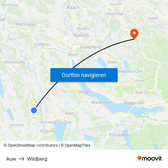 Auw to Wildberg map