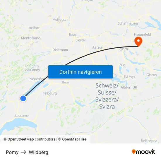 Pomy to Wildberg map