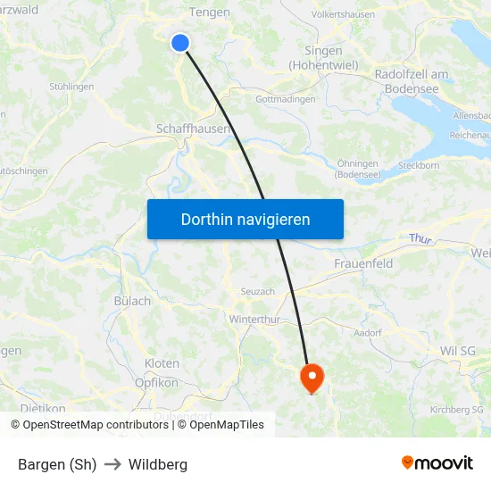 Bargen (Sh) to Wildberg map