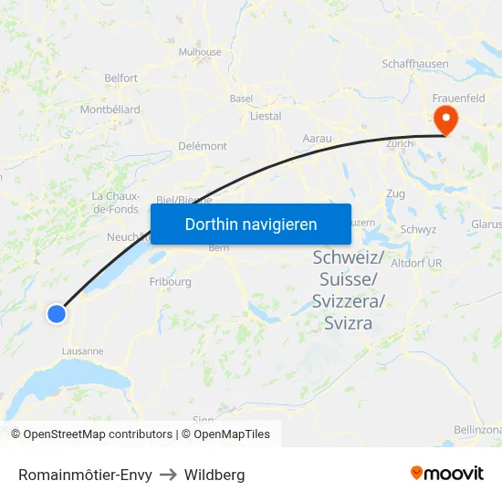 Romainmôtier-Envy to Wildberg map