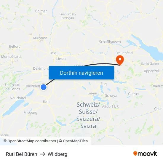 Rüti Bei Büren to Wildberg map