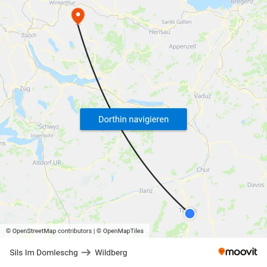 Sils Im Domleschg to Wildberg map