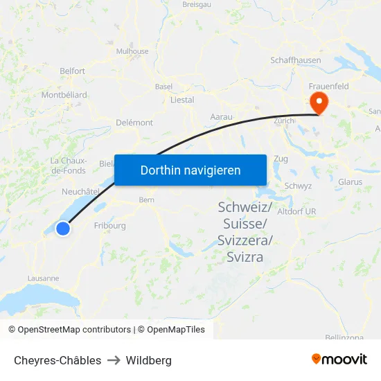 Cheyres-Châbles to Wildberg map