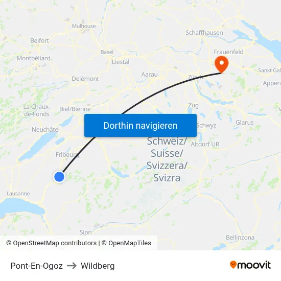 Pont-En-Ogoz to Wildberg map