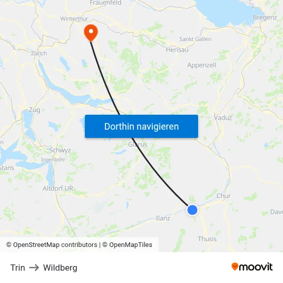 Trin to Wildberg map