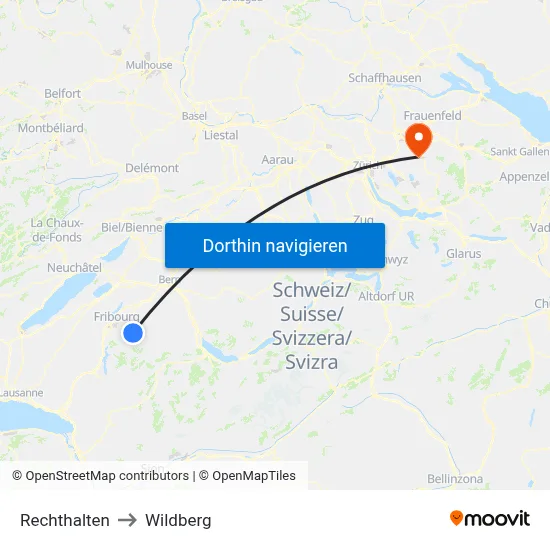 Rechthalten to Wildberg map