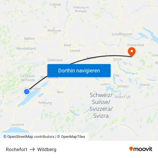 Rochefort to Wildberg map