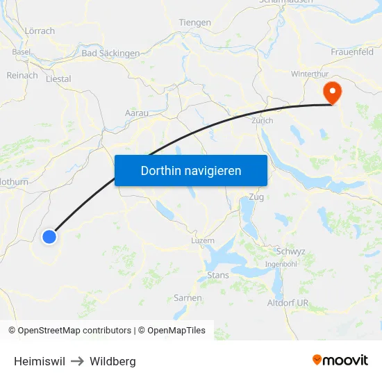 Heimiswil to Wildberg map