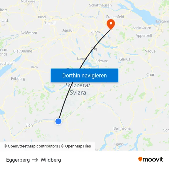 Eggerberg to Wildberg map