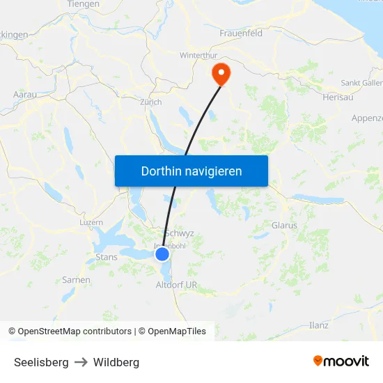 Seelisberg to Wildberg map