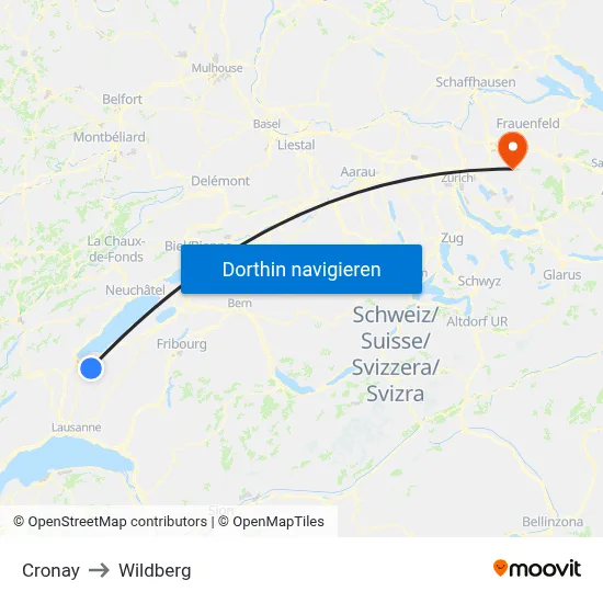 Cronay to Wildberg map