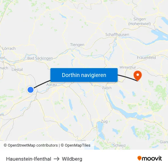 Hauenstein-Ifenthal to Wildberg map