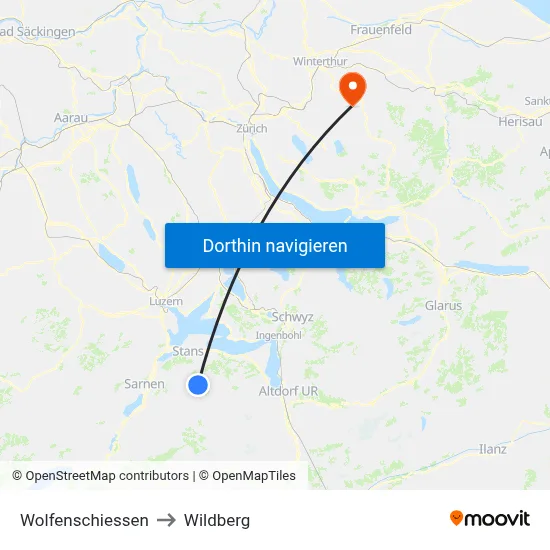 Wolfenschiessen to Wildberg map