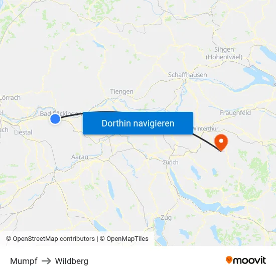 Mumpf to Wildberg map