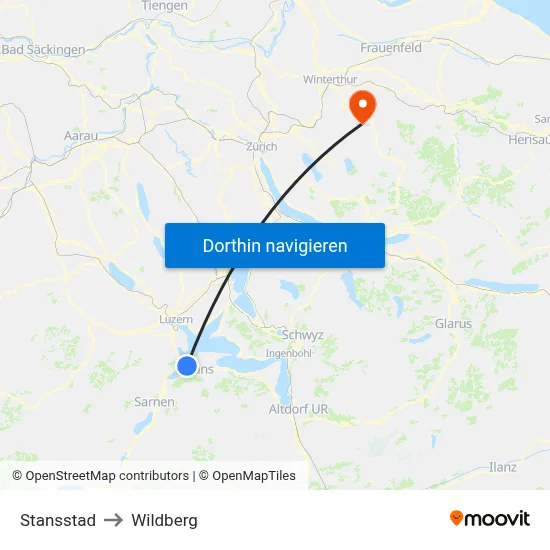 Stansstad to Wildberg map