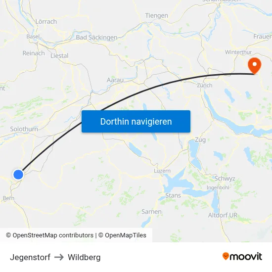 Jegenstorf to Wildberg map