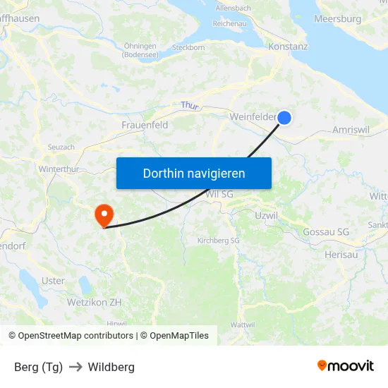 Berg (Tg) to Wildberg map