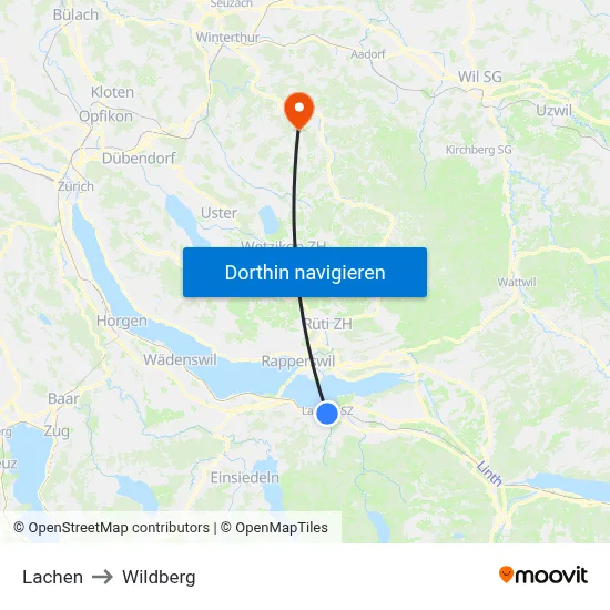 Lachen to Wildberg map