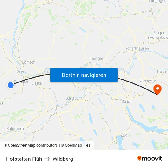 Hofstetten-Flüh to Wildberg map