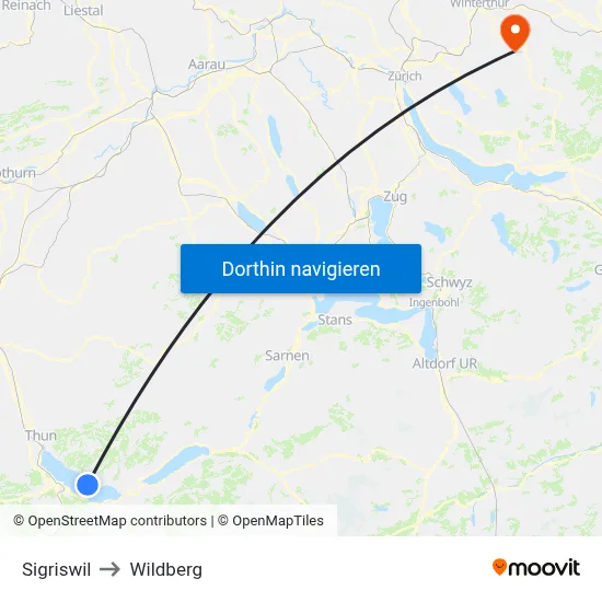 Sigriswil to Wildberg map